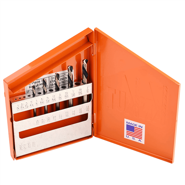KnKut 5 Piece Left Hand Short Stubby Length Drill Bit Set T398-KNK5KK7-LH