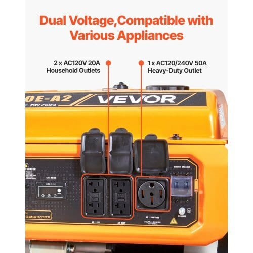 Portable Generator, Gasoline 13500W Peak Watt, LPG 12000W Peak Watt & Natural Gas 11000W Peak Watt  E415-BXSFDJSRLKYLTR139001V5