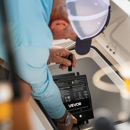 Marine Battery Charger, 2-Bank, 10A 12V Onboard Boat Charger, IP68 Waterproof Smart On-Board Batter E415-CYCDQ10A2FL0FII02001V5