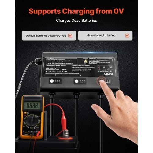 Marine Battery Charger, 3-Bank, 5A 12V Onboard Boat Charger, IP68 Waterproof Smart On-Board Battery E415-CYCDQ5A3FL00DUCTE001V5