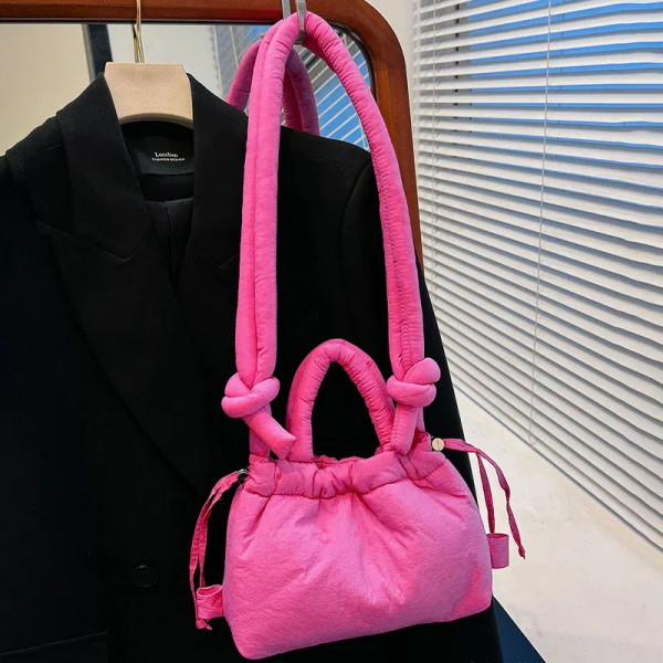 Color: Gold, Ships From: CHINA - Fashion Small Puffer Tote Bag Designer Padded Women Shoulder Bags  F640-12000041584453231