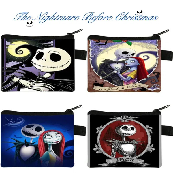 Color: Clear - The Nightmare Before Christmas Coin Purse Female Wallets Portable ID Card Holders Ch F640-12000037932088596