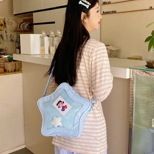 Color: WHITE - Japanese Style Minimalist Cute Aesthetic Shoulder Bag for Students Kawaii Crossbody  F640-12000049608048300