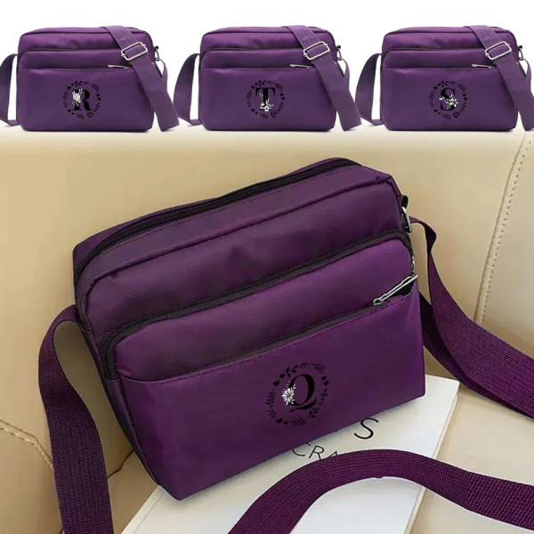 Color: Red - Purple One Shoulder Crossbody Bag Portable Commuting Large Capacity Simplicity Storage F640-12000038178555388