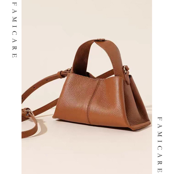 2025 Fall Winter New Top Grain Leather Square Mini Bag Single Shoulder Crossbody Bag Women Trendy V F640-3256810085213299