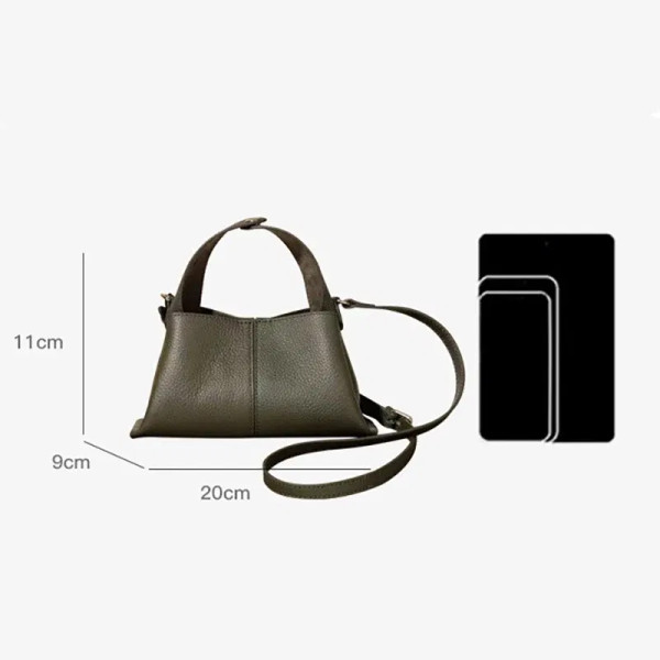2025 Fall Winter New Top Grain Leather Square Mini Bag Single Shoulder Crossbody Bag Women Trendy V F640-3256810085213299