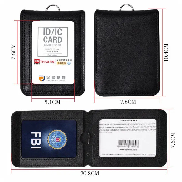 Color: General Camoufl - Formal US Reporter Police Military Badge ID Business Work Card Holder Genu F640-12000034399516060