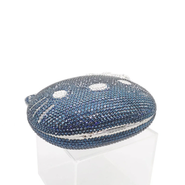 Color: army green - Luxury Navy Blue Crystal Animal Evening Bags Cat Designer Party Purse Ladies Cl F640-12000024005036822