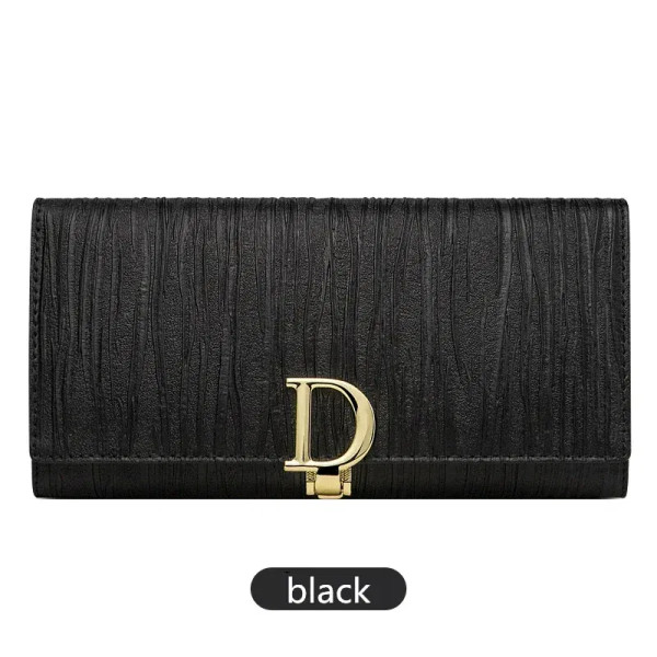 Color: black - 2025 Design Women Long Wallets Fashion Long Phone Purse Luxury Genuine Leather Ladie F640-12000048662321814