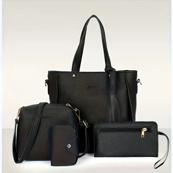 Color: Dark Red - 4pcs Elegant Minimalist Women'S Shoulder Bag, Handbag, Crossbody Bag, Women Stora F640-12000050752083049