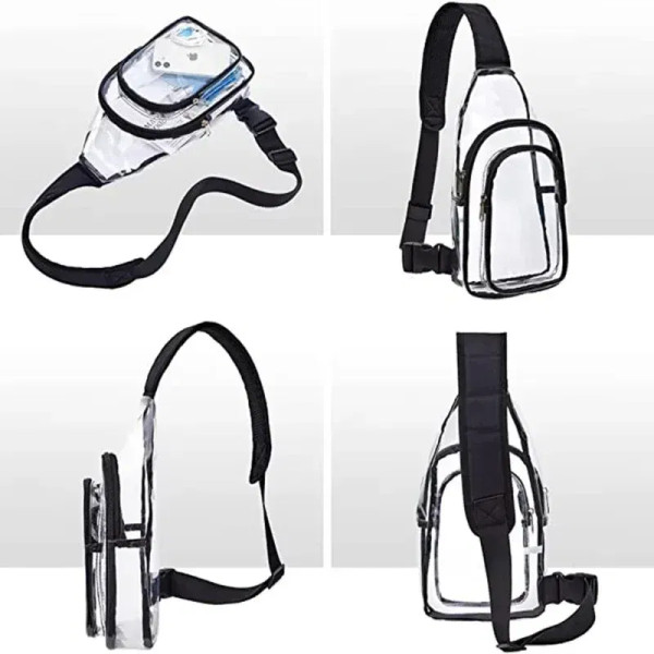 Casual Clear Chest Bag Women Men Waterproof Transparent PVC Crossbody Travel Pouch Outdoor Sports P F640-3256807119182748