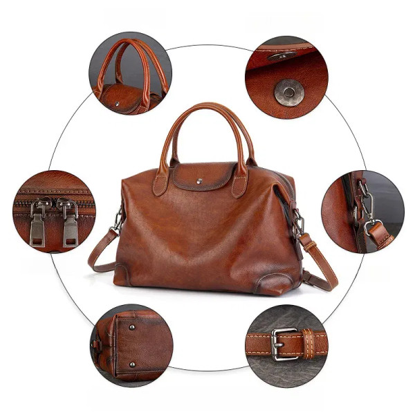 MOTAORA 2025 Premium Vintage Tote Bag for Women - Large Capacity Cow Leather Crossbody, Work Commut F640-3256808592467153