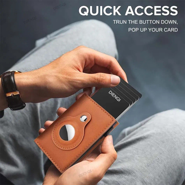 Color: Blue - Anti Theft Mens Wallet Credit Card Holder Smart Wallets for Apple Air Tag RFID Blocki F640-12000040368293468