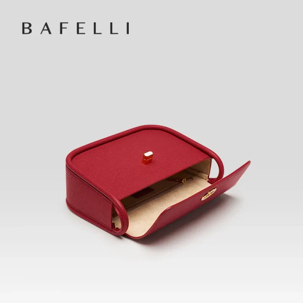 Color: Gold - BAFELLI 2024 WOMEN'S NEW TREND LEATHER SADDLE BAGS FASHION STYLE ORIGINAL DESIGNER LU F640-12000030459353885