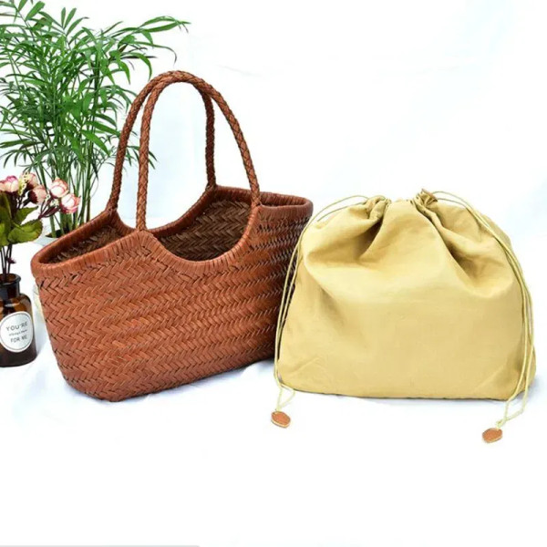 Color: Clear, Size: Extra Large - Hand Knitted Designer Genuine Leather Elegant ?‹Handle Female Tot F640-12000041031028112