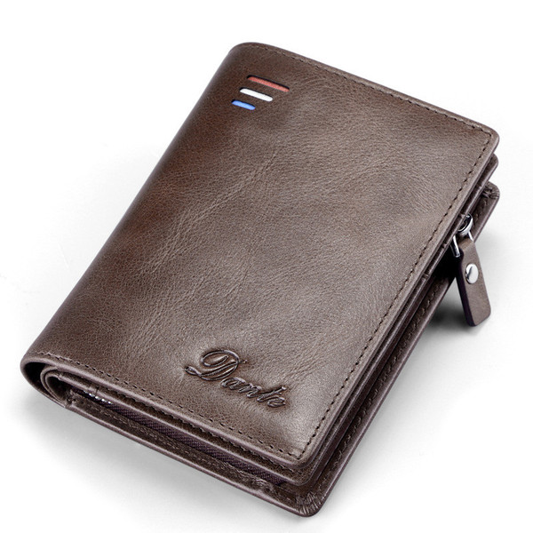Vintage men's short wallet with leather zipper Q119-CJBHNSNS21521