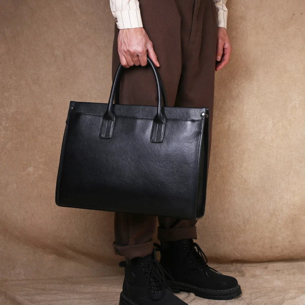 Classic Business Leather Handbag Top Layer Cowhide Computer Bag Multi-Layer Briefcase Shoulder Bag  F640-3256808852051464