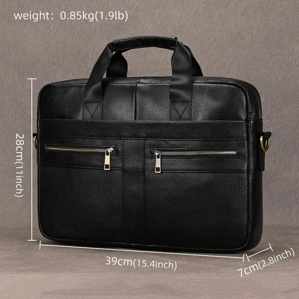Color: black, Ships From: CHINA - Newsbirds Leather Men Briefcase Doctor Layer Business Man Laptop  F640-12000035733618685