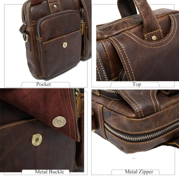 Color: Beige, Ships From: CHINA - WESTAL Men's Bag Genuine Leather Men's Briefcases Laptop Bag Leat F640-12000021656382273