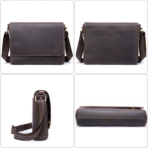 Color: Brown, Ships From: CHINA - WESTAL Crazy Horse Leather Men's Briefcases Laptop Bag Office Bag F640-12000023213460591
