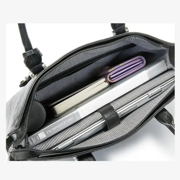 OYIXINGER Leather Briefcase Women Business Laptop Shoulder Bags For 13 inch MacBook Hp Acer Dell Fa F640-3256803581487422