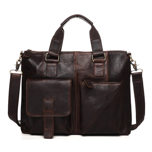 Male Baotou crazy horse leather layer man portable Shoulder Satchel retro casual briefcase Q119-CJBHNSNS00455