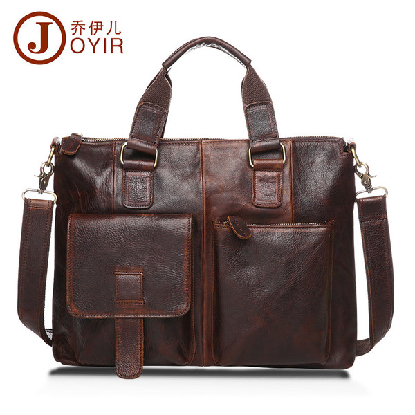 Male Baotou crazy horse leather layer man portable Shoulder Satchel retro casual briefcase Q119-CJBHNSNS00455