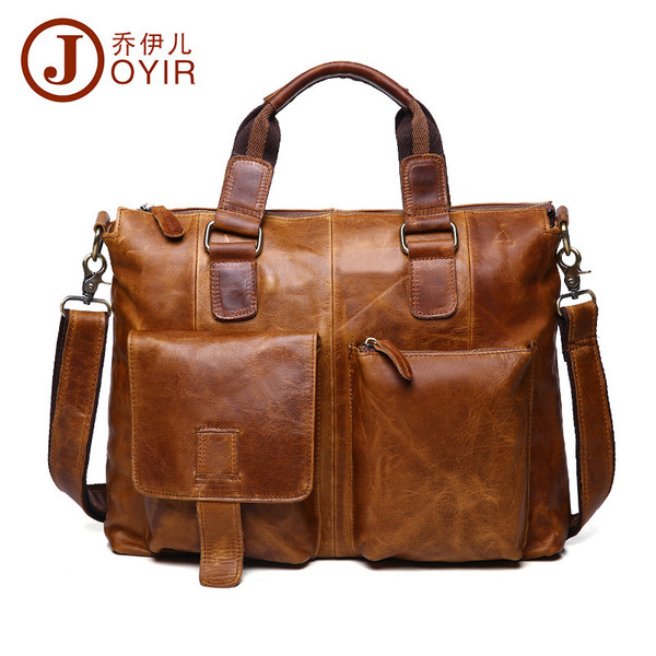 Male Baotou crazy horse leather layer man portable Shoulder Satchel retro casual briefcase Q119-CJBHNSNS00455