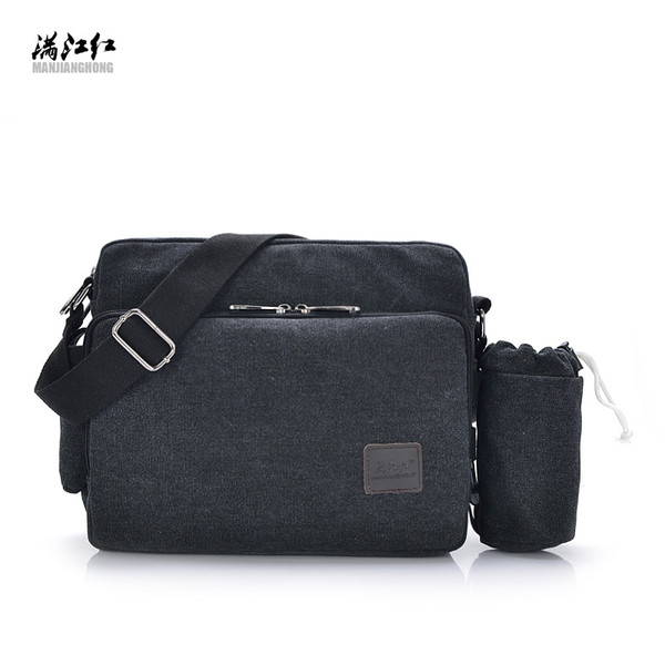 Manjianghong new canvas bag bag bag retro trend of men's business Metrosexual inclined shoulder bag Q119-CJBHNSNS00506