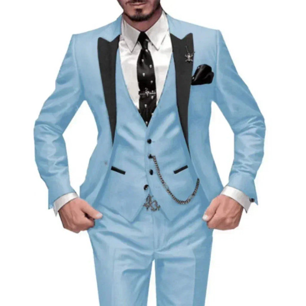 Color: Burgundy, Size: M - Teal Green Suit for Menfull Man Suit3 Pieces Blazer Vest and Pants Setme F640-12000044408894623