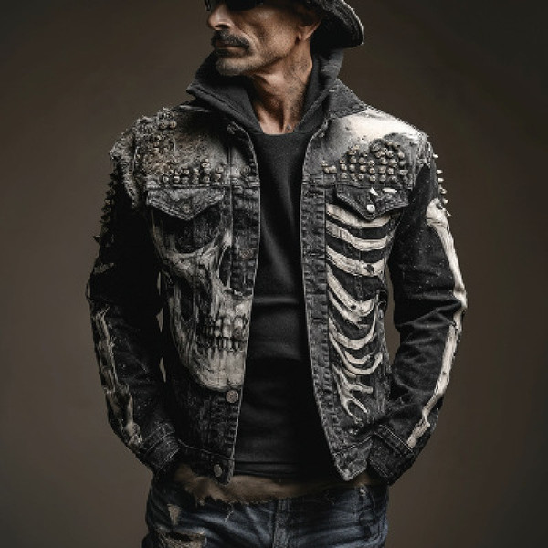 Color: SJWWTJK01091903, Size: M - 3D Digital Print Fashionable High-Street Denim Jacket Q119-CJYD271795723WD