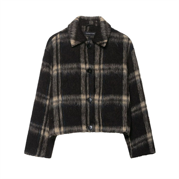 Women's Long Sleeve Loose Casual Lapel Single-breasted Coat Q119-CJYD2629137