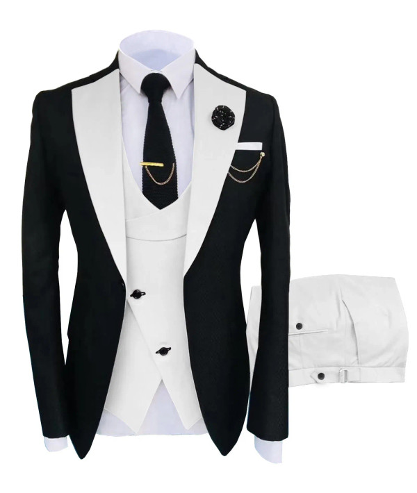 Color: WHITE, Size: One Size - New Costume Homme Popular Clothing Luxury Party Stage Men's Suit Gro F640-12000026415254220