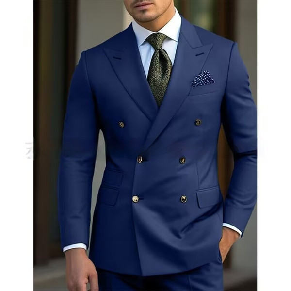 Color: Navy Blue, Size: S - Men's Suit Set Leisure Business Two Pieces Q119-CJXZ240087551YB