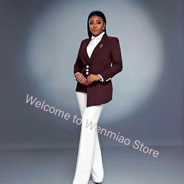Color: Orange, Size: XXXL - Navy Women's Blazer 2-piece Set Fashionable Jacket Pants Set Ladies Sui F640-12000036647738280