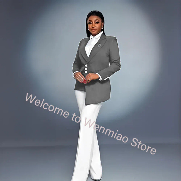 Color: Orange, Size: XXXL - Navy Women's Blazer 2-piece Set Fashionable Jacket Pants Set Ladies Sui F640-12000036647738280