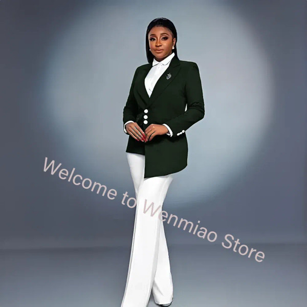 Color: Orange, Size: XXXL - Navy Women's Blazer 2-piece Set Fashionable Jacket Pants Set Ladies Sui F640-12000036647738280