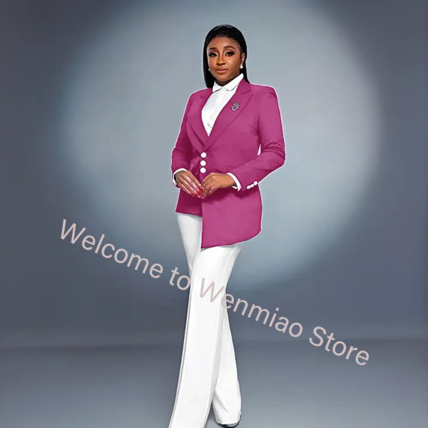 Color: Orange, Size: XXXL - Navy Women's Blazer 2-piece Set Fashionable Jacket Pants Set Ladies Sui F640-12000036647738280