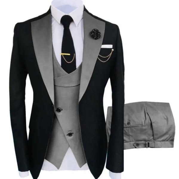 Color: Mint, Size: XL - Men Suits 3 Pieces Tailored Best Man Groom Wedding Tuxedo Slim Fit Jacquard F640-12000031682934946