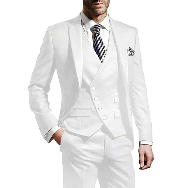 Color: Mint, Size: XS?€old?‰, Ships From: CHINA - White Men Wedding Suits Groom Wear Peak Lapel Wed F640-12000028725280038