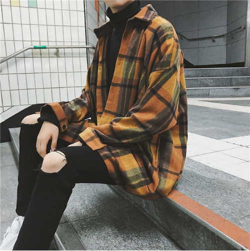 Men's Men's Shirt New Woolen Loose Long Sleeve Shirt Casual Fashion Apparel Q119-CJNSWTXZ00279