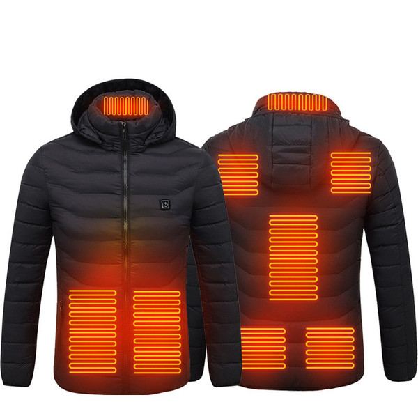 Smart 8-piece Heating Cotton-padded Clothes 3-gear Temperature Control Thermal Coat Q119-CJXZ2714876