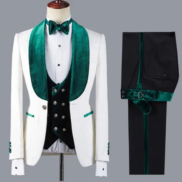 Color: Brown, Size: S - Floral Jacket Men Suit Slim Fit Wedding Tuxedo Navy Blue Velvet Lapel Groom F640-12000035046340251