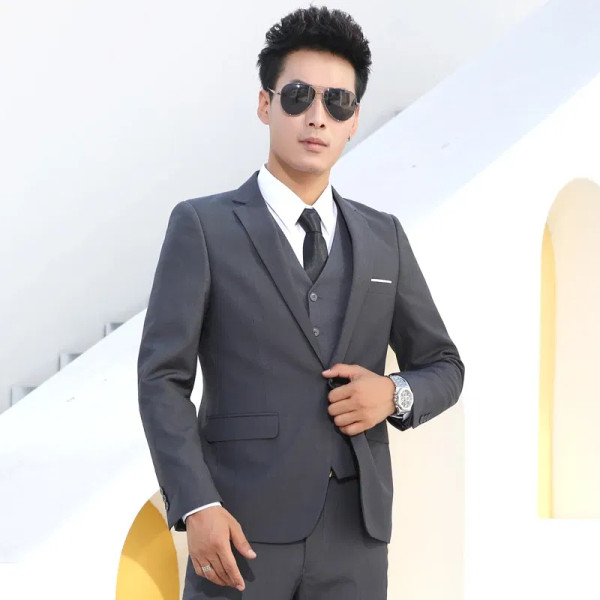 Color: Blue, Size: XXL - Men Suits Slim Fit Business Formal Casual Classic Suit Wedding Groom Party F640-10000010479312766