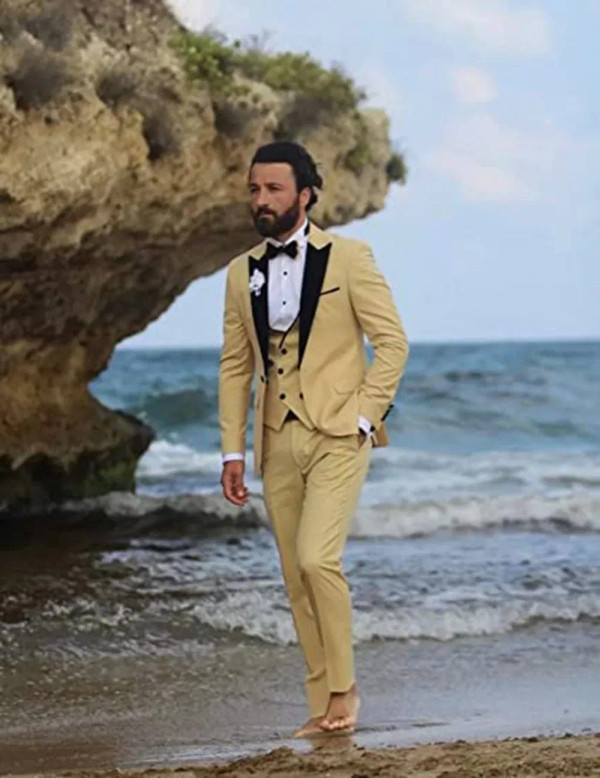 Color: Pink, Size: XXL - Suits for Mens 2024 Casual Business Suit High-end Social Formal Suit 3 Pcs F640-12000030767705620