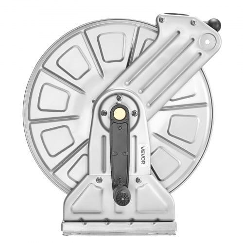 Wall Mounted Garden Hose Reel, Holds 150 ft 5/8-inch Water Hose Winder, Heavy-Duty Stainless Steel, E415-GQSSGJP150FTSWGMJ002V0