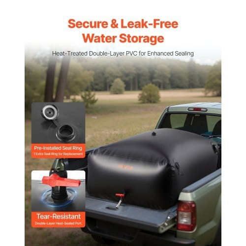 Water Storage Bladder, 264.2 Gal Collapsible Water Storage Bag, Wear-Resistant 1000D PVC Soft Water E415-CSDHSPVCB100YFP48003V0