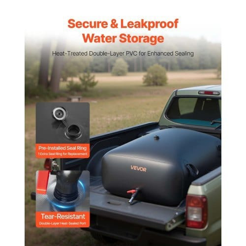 Water Storage Bladder, 87.2 Gal Collapsible Water Storage Bag, Wear-Resistant 1000D PVC Soft Waters E415-CSDHSPVCB3306DKO3003V0