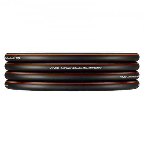 Garden Hose, 25 ft 5/8" Heavy Duty 4-Layer Rubber Water Hose, 150PSI Working & 600PSI Burst, Flexib E415-HHJHWTYRG25FZH23C001V0