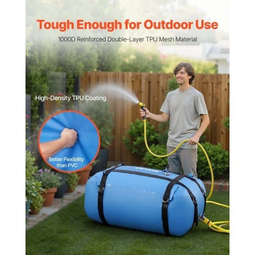 Water Storage Bladder, 35 Gallon Large Capacity TPU Soft Water Bag, Portable & Collapsible Water St E415-CSDLSTPU132LYW8X8001V0